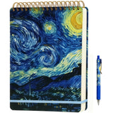 Simind Top Spiral Notebook 8.5x11,Van Gogh Notebooks,Top Steno Notepad 240 Pages, College Ruled, Hardcover Steno Pads, LeftHand