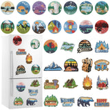 Xuhal 30 Pcs Camping Diamond Painting Magnets Camp Diamond Art Magnet Art for Adults 5D Rhinestone Campfire Adventure Hiking Ten