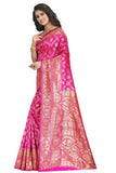 Sugathari Womens Banarasi Saree Pure Kanjivaram Silk Saree Soft New Ladies 2023 Design Wear Pattu Sarees Latest Cotton Party Sari Collections With Blouse Piece For Wedding Sadi (Sam San 9017-Rani)
