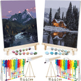 BAISITE Paint by Numbers Kit for Adults,8 Wx12 L 2 Pack Canvas for Painting Kits for Adults in Colorful Box 219220 Already Frame