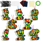 32 Sets Woodland Animal Suncatchers Craft Kit DIY Window Stained Glass Effect Forest Jungle Animals Paper Craft Home School Clas