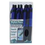 Monteverde S106 Clip Action OneTouch Ballpoint Pen With Front Stylus, Blue, 12/Pack (MV36171)