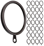 Meriville 28 pcs OilRubbed Bronze 2Inch Inner Diameter Metal Flat Curtain Rings with Eyelets