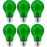 Sunlite 40941 LED Colored Filament A19 Light Bulb, 4.5 Watts, Medium E26 Base, 120 Volts, Transparent Green, Dimmable, 320 Degre