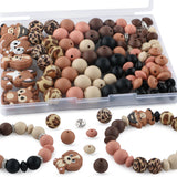 Kovict 100Pcs 12mm 15mm Camel Animal Focal Silicone Beads for Keychain Bracelet Making, 8mm Rondelle Rhinestone Spacer Beads for