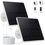 2-Pack 6W Solar Panel for Ring Camera Outdoor Wireless, Fast Solar Charger for Ring Spotlight Camera & Stick Up Cam Battery, Sma