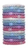 Pastel Hair Ties for Thick Hair, Grab & Go Pony Tube, 15 Pack, Pastel, Thick No-Crease Bands with Strong Hold, Damage-Free Desig