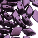 BEADS DIRECT USA Czech Glass GemDuo Beads, 2-Hole Diamond Shaped Beads 5x8mm, 10 Grams, Pastel Bordeaux