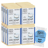CLASSYONE Grandma's Pure Lye Soap Bar 6.0 oz Unscented Face & Body Wash Cleans with No Detergens, Dyes & Fragrances Pack of 12,