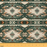 Feelyou Green Southwestern Upholstery Fabric for Chairs 1 Yard Geometric Fabric by The Yard Tribal Native American Indian Design