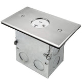ENERLITES Screw Cap Cover Floor Box kit, 5x 2.861-Gang, 20A Tamper-Weather Resistant Receptacle Single Outlet, Watertigh