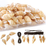 DoDoBeads 100 Pcs Natural Spiral Shell Beads for Crafts & Jewelry Making with Holes - Conch Shells for Adorning Hair Locks & Bra
