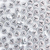 Yiizzxin 200Pcs Round Ancient Silver Letter Y Beads,4x7mm Flat Letter-Y Bead for Bracelets,Alphabet Beads for Jewelry Making DIY