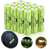 Lightalent Ni-MH AA Rechargeable Batteries, Double A High Capacity 1.2V Pre-Charged for Garden Landscaping Outdoor Solar Lights,