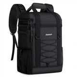 ZAKEEP cooler Backpack 36 cans Multifunctional Leakproof cooler Backpack with Padded Top Handle Mesh Pocket for camping BBQ (Black)-New