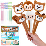 Mytium 6pcs Cute Pens for Journaling - Forest Themed Kawaii Pen with 12 Refills Fine Point Smooth Writing Pen Gel Ink Fun Pens f