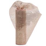 HUIHUANG Rose Gold Deco Mesh 10 inch Rolls, Decorative Mesh Ribbon with Gold Wide Foil for Christmas Wreaths Supplies, Swags, Ch