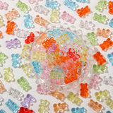 BERMRO 200pcs Colorful Gummy Bear Clear Acrylic Bear Beads Colorful Cute Bear Beadsy Bear for Necklace Bracelet Key Chains Jewel