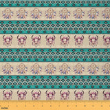 Feelyou Yellow Green Western Upholstery Fabric for Chairs Southwestern Fabric by The Yard Longhorn Skull Dreamcatcher Wild Weste