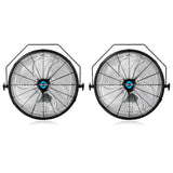 Tornado 2 Pack 18 Inch High Velocity Industrial Wall Fan with TEAO Enclosure Motor - 4000 CFM - 3 Speed - 6.5 FT Cord - Industri