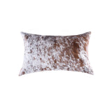 Homeroots Decor 18-Inch X 18-Inch X 5-Inch Salt And Pepper Brown And White Cowhide - Pillow -Like New