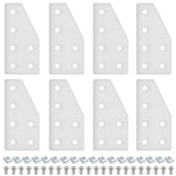 Seekliny 8pcs 2040 L Corner Bracket Joining Plate T Slotted Accessories 6-Hole 2040 Hardware Connector 2040 with T Nuts and Scre