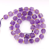 Malahill Wholesale Natural Faceted Stone Beads for Jewelry Making Sold per Bag 5 Strands Inside Cube Light Amethyst 6mm