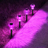 Halloween Solar Pathway Lights Outdoor 4 Pack, Purple LED Driveway Light Solar Powered, Garden Decor, Mushroom Solar Lights Outd