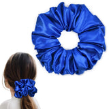 CEELGON Royal Blue Big Satin Scrunchie6.5 Inches Jumbo Scrunchies Silky Hair Ties Oversized Ponytail Holderfor Thick Curly Hair