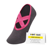 Mint & Oak Pilates Socks With Grips For Women, Grey | Pack Of 1 | NonSlip Cotton Pilates Socks | Ideal For Yoga, Pilates, Gym,