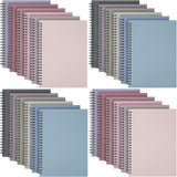 Fuutreo 24 Pcs Spiral Notebook for Work A5 8.3 x 5.7 Inch College Ruled Spiral Journal Notebook Kraft Cover Notebook, 12 Color,