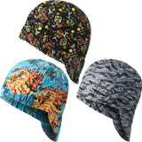 Macarrie 3 Pcs Welding Hats for Men Flame Resistant Cotton Welding Cap Mesh Inside Liner Welder Cap Low Crown for Welder Electri