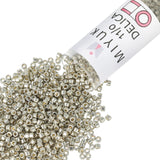 Miyuki Delica Seed Beads - Size 11/0 (1.6 mm), DB1851, Duracoat Galvanized Light Smoky Pewter, 7.2 g, Approx. 1440 Beads, Made i