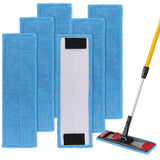 Replacement Flat Mop Pads Fit for Rubbermaid Commercial 18 Inch Adaptable Mops 6 Pack Wet & Dry Microfiber Professional Cleane