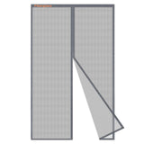 Risareyi Fiberglass Magnetic Screen Door Actual Size 39x80, Grey Bugs Net Thicker Mesh Curtain Screen with Magnets Heavy Duty fo