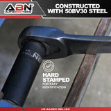 Abn Impact Socket Set - 17 Piece 1/2 Inch Deep Impact Driver Sockets And Extension Bars, 6 Point Sae Socket Set