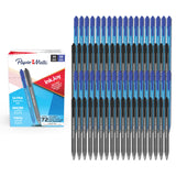 Paper Mate InkJoy 100RT Ballpoint Pens, Medium Point (1.0mm), Black & Blue Ink, 72 Count - Bulk Pack for School, Home, Office, C
