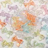 BERMRO 50pcs Multicolor Transparent Acrylic Bow Beads Ab Color Acrylic Beads(ab clear bow)