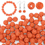 U-LIAN 100 pcs 10mm Rhinestone Beads Orange Shiny Round Disco Ball Beads Bulk Polymer Clay Rhinestone Beads Round Crystal Diamon