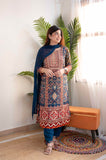 Gosriki Women'S Rayon Viscose Printed Straight Kurta With Pant & Dupatta (Ipsita Multi-Gs_L_Multicolor_Large),Dark Blue,,B0F6NHKKDB