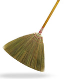 Indoor Grass Broom 40 Inch with Bamboo Handled Brooms for Floor Cleaning, Smooth & Hard Floor Sweeping Tool Unique Handmade Cr