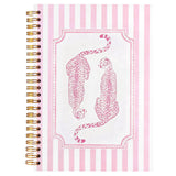 ignytiger Pink Leopard Notebook, Y2k Cheetah Print Journal, Preppy Girly Pink Striped Hardcover Spiral Notebook Journal for Note