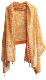 India Scarves Lightweight Breathable Pure Cotton Stole Scarf For Summer, Size2,25 Mtr (Yellow)