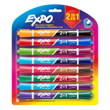 EXPO Dry Erase 2-in-1 Markers Chisel Tip Assorted 8 Count