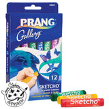 Prang Sketcho Oil Crayons, Round Sticks, 2.5 x 0.5 Inches, 12Color Set (11660)