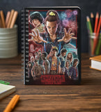 Graphic Word Stranger Things Spiral Notebook, A5, 160 Pages, 100 Gsm Plain Paper, Multicolour, WireOBound, Character Cast Desi