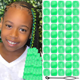 VENOFEN 50PCS Green Hair Beads St. Patrick's Day Loc Jewelry Cute Gradient Dreadlock Beads Accessories Acrylic Pony Bead for Kid