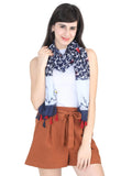 Fabseasons WomenS Printed Cotton Scarf, Scarves, Stole And Shawl For Summer And Winter, Size 80 X 180 Cms, Navy Blue