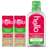 Hello Fresh Watermelon Fluoride Free Kids Toothpastes and Fluoride Free Kids Mouthwash Bundle Pack, Freshens Breath and Tastes A