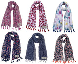 Fusfus WomenS Printed Chiffon Scarves And Stoles, Free Size(Multicolour, Fs761) Pack Of 6 (Multicolor1)
